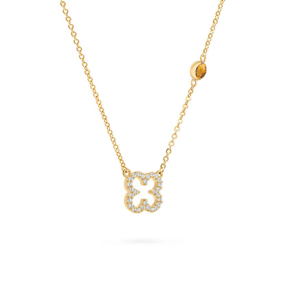 0.25 CT Round Citrine Lab Made Diamond- November Birthstone Necklace 4
