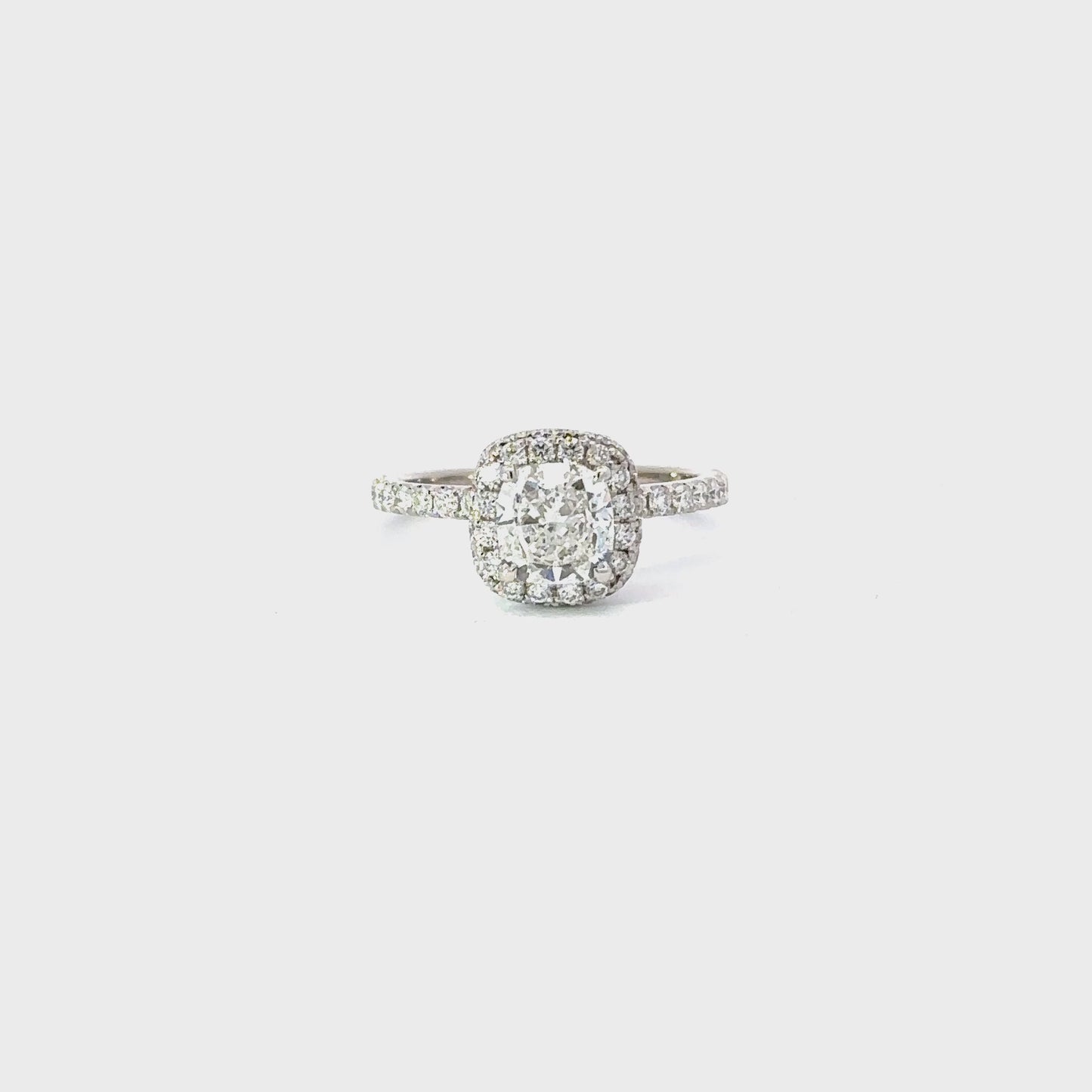 Stunning 1.51 CT Cushion Moissanite Engagement Ring with Halo & Pave Design 2
