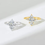 Stunning 2.5 CT Marquise Moissanite Engagement Ring in Cluster Design 4