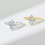 Stunning 2.5 CT Marquise Moissanite Engagement Ring in Cluster Design 4