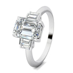 Stunning 0.7 CT Emerald Moissanite Stones Cluster Engagement Ring 2