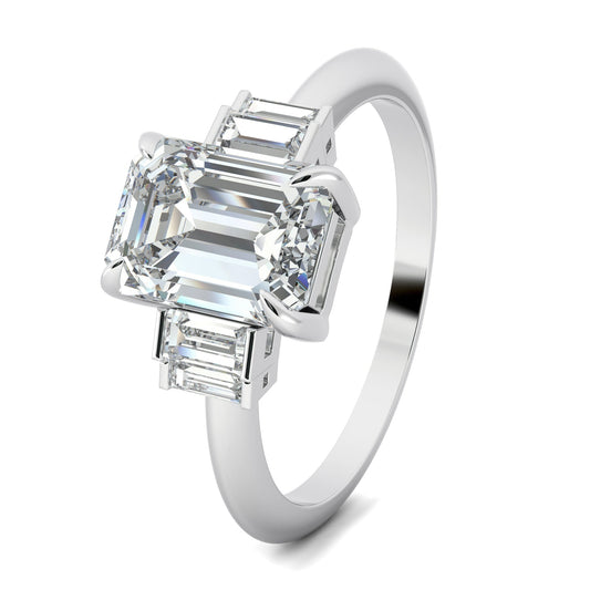 Stunning 0.7 CT Emerald Moissanite Stones Cluster Engagement Ring 2