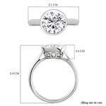 Round Cut Bezel Style Cubic Zirconia in 925 Sterling Silver Ring 6
