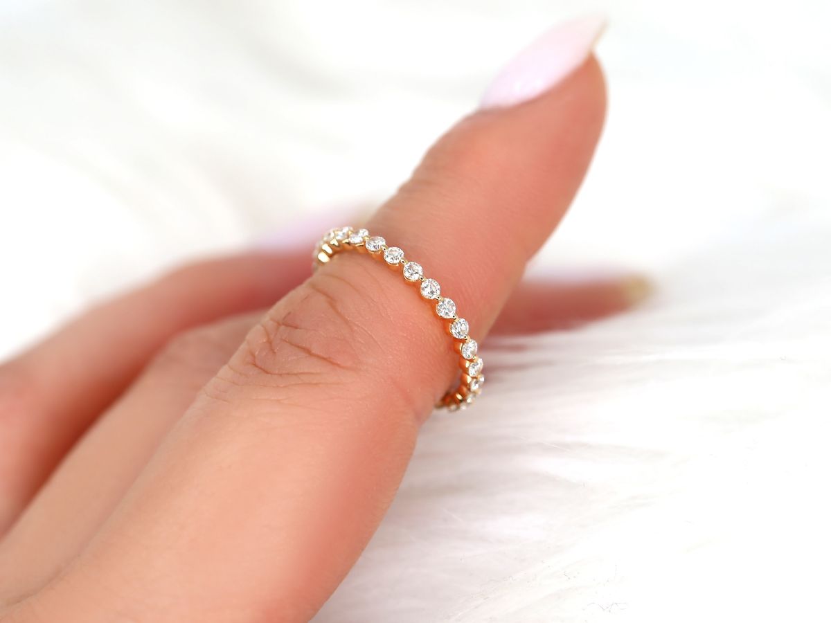 Stunning 0.55 TCW Round Moissanite Stones Half Eternity Wedding Band 7