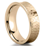 Classic Hammered Wedding Band for Men's in Solid Gold 2
