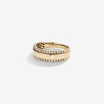 0.37 TCW Round Moissanite Two Row  Men's Wedding Band in Solid Gold 4