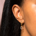 1.0 TCW Round Cut Moissanite Linked Up Earrings in Gold 7