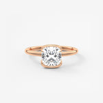 Cushion Half Bezel Lab Grown Diamond Engagement Ring