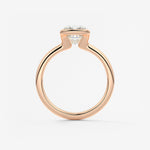 Cushion Half Bezel Lab Grown Diamond Engagement Ring