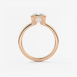 Cushion Half Bezel Lab Grown Diamond Engagement Ring