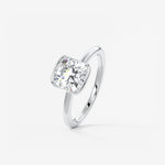 Cushion Half Bezel Lab Grown Diamond Engagement Ring
