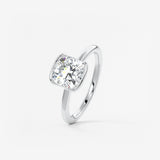 Cushion Half Bezel Lab Grown Diamond Engagement Ring