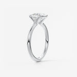 Cushion Half Bezel Lab Grown Diamond Engagement Ring