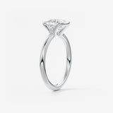 Cushion Half Bezel Lab Grown Diamond Engagement Ring