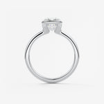 Cushion Half Bezel Lab Grown Diamond Engagement Ring
