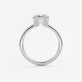 Cushion Half Bezel Lab Grown Diamond Engagement Ring