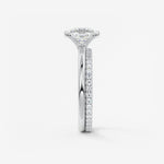 Cushion Half Bezel Lab Grown Diamond Engagement Ring