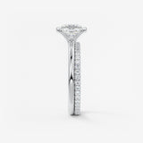 Cushion Half Bezel Lab Grown Diamond Engagement Ring