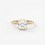 Cushion Half Bezel Lab Grown Diamond Engagement Ring