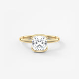 Cushion Half Bezel Lab Grown Diamond Engagement Ring