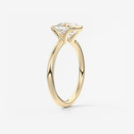 Cushion Half Bezel Lab Grown Diamond Engagement Ring
