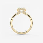 Cushion Half Bezel Lab Grown Diamond Engagement Ring