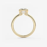 Cushion Half Bezel Lab Grown Diamond Engagement Ring