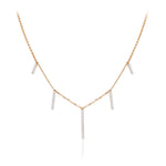 0.60 TCW Round Moissanite Diamond Bar Necklace in Solid Gold 4