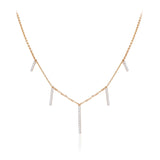0.60 TCW Round Moissanite Diamond Bar Necklace in Solid Gold 4
