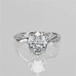 Stunning 2.11 CT Oval Moissanite Engagement Ring with Hidden Halo & Twisted Pave Design 1