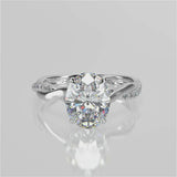 Stunning 2.11 CT Oval Moissanite Engagement Ring with Hidden Halo & Twisted Pave Design 1