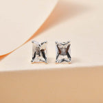 Round Cut Cubic Zirconia in 925 Sterling Silver Earrings 2