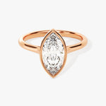 Stunning 1.0-2.0 CT Marquise Moissanite Engagement Ring with Bezel Design 5