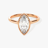 Stunning 1.0-2.0 CT Marquise Moissanite Engagement Ring with Bezel Design 5