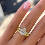 Stunning 3 CT  Pear Moissanite Engagement Ring in Pave Design 9
