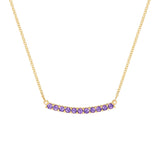 1.32 TCW Round Amethyst Lab Made Diamond- February Birthstone Bar Necklace 1