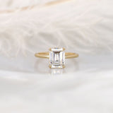 Stunning 2.60 CT Emerald Moissanite Engagement Ring with Hidden Halo Design 1