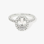 Stunning 1.0-2.0 CT Oval Moissanite Engagement Ring with Halo & Pave Design 4
