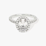 Stunning 1.0-2.0 CT Oval Moissanite Engagement Ring with Halo & Pave Design 4
