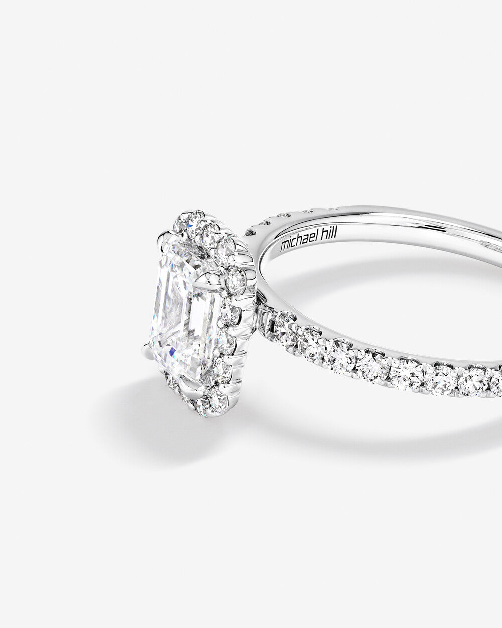 Stunning 1.78 CT Emerald Moissanite Engagement Ring with Pave & Halo Design 3