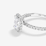 Stunning 1.78 CT Emerald Moissanite Engagement Ring with Pave & Halo Design 3