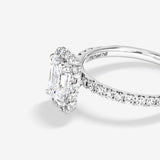 Stunning 1.78 CT Emerald Moissanite Engagement Ring with Pave & Halo Design 3