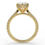 Stunning 0.81 CT Pear Moissanite Engagement Ring with Hidden Halo & Pave Design 2