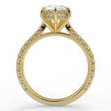 Stunning 0.81 CT Pear Moissanite Engagement Ring with Hidden Halo & Pave Design 2