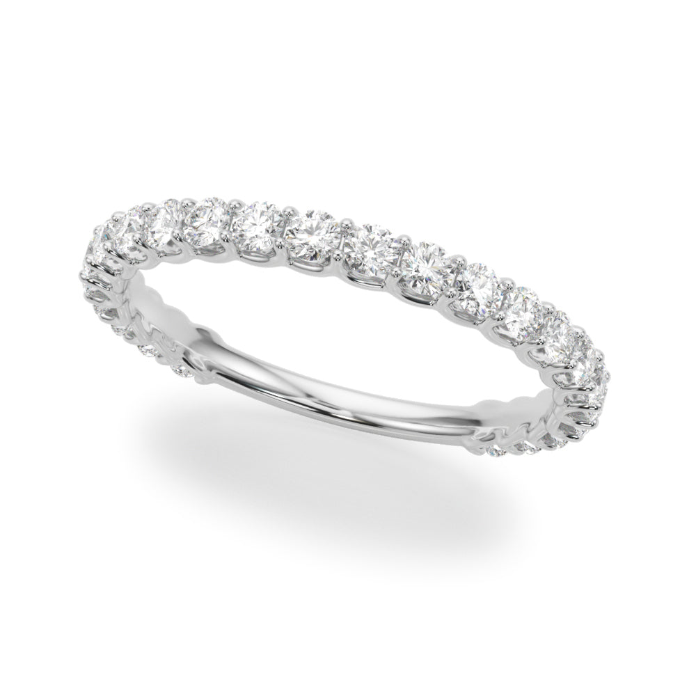 Stunning 0.30 CT Round Moissanite Stones Half Eternity Wedding Band 1