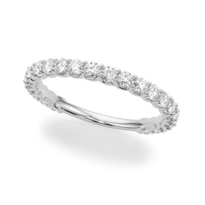 Stunning 0.30 CT Round Moissanite Stones Half Eternity Wedding Band 1