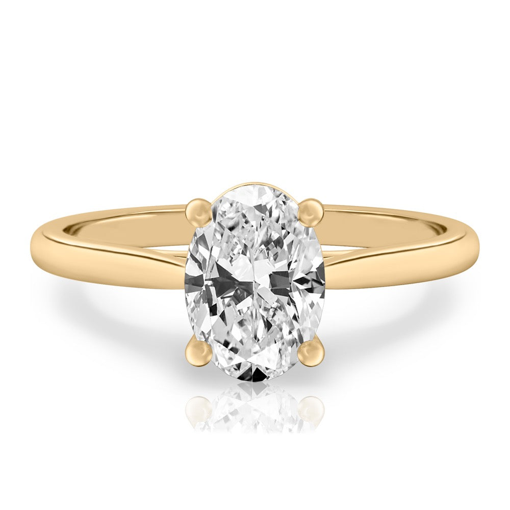 Stunning 1.0-2.0 CT Oval Moissanite Engagement Ring with Solitaire Design 1