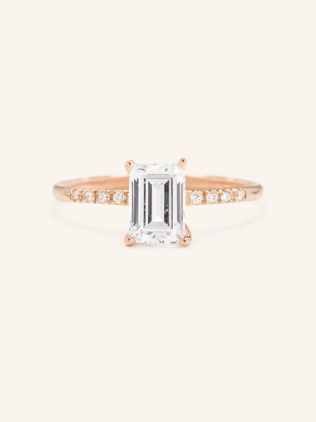 Stunning 1 CT Emerald Moissanite Engagement Ring with Pave Design 4