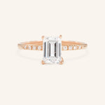 Stunning 1 CT Emerald Moissanite Engagement Ring with Pave Design 4