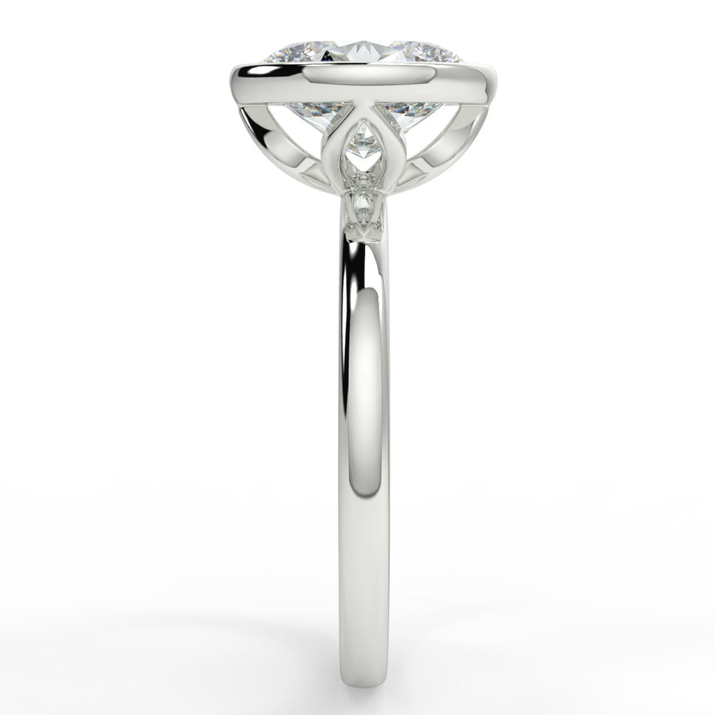 Stunning 2.11 CT Oval Moissanite Engagement Ring with Bezel Design 7